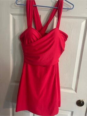 Women's Red Cross-Back Sleeveless Dress